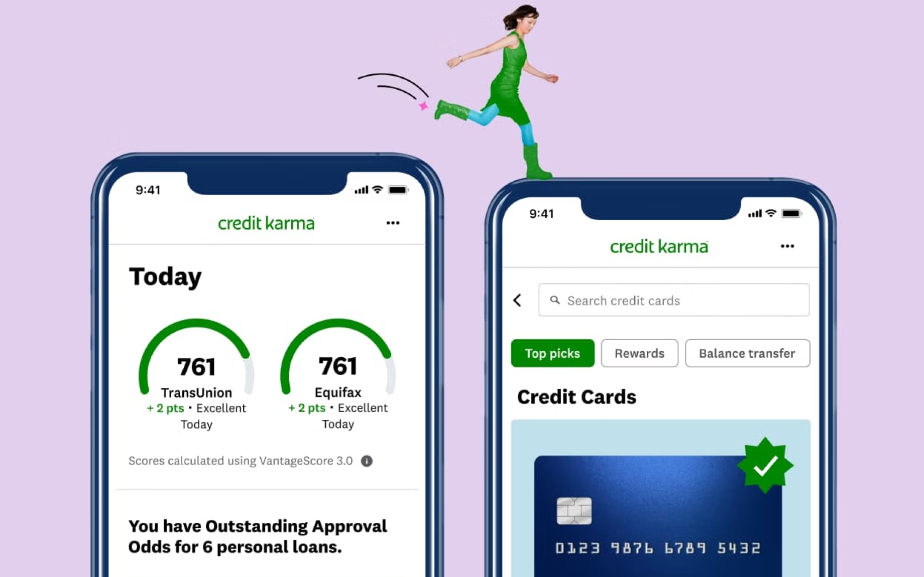  Credit Karma interface updated from application development services.