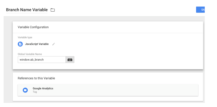 GTM Variable Configuration for AB Branch