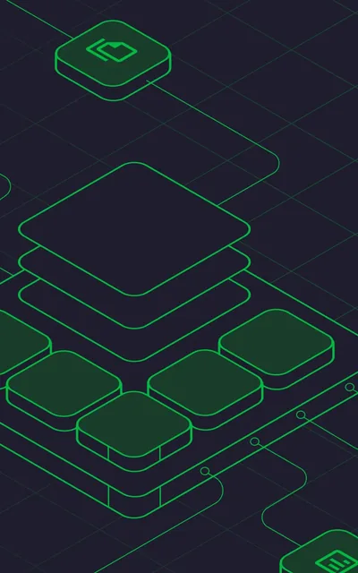 Illustration of interconnected data nodes representing MojoTech's data infrastructure.